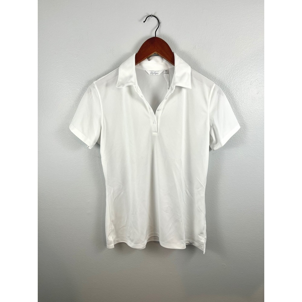 Lady Hagen Womens White Short Sleeve Golf Polo Shirt Performance Pique Size M